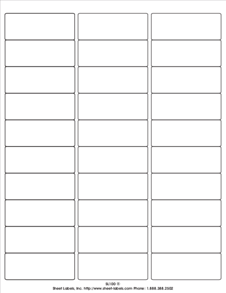 2.625" x 1" Address - Address Labels 30 Per Sheet